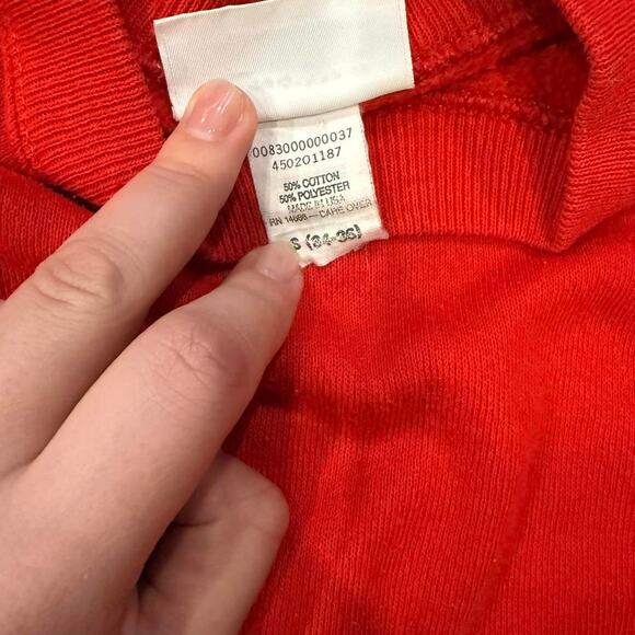 Vintage 90s red "American Embassy London" crewneck souvenir vibes womens size sm - Picture 4 of 8